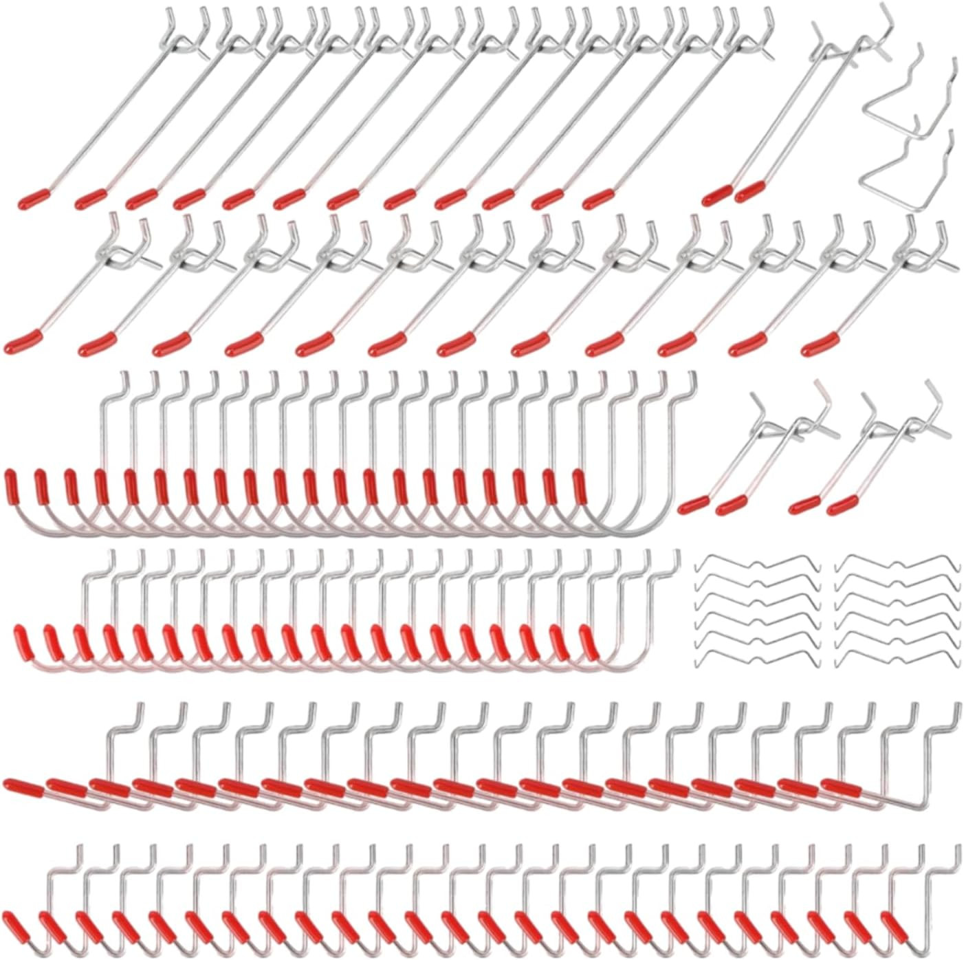 204 Peg Board Hooks for Hanging - Pegboard Accessories and Hangers for 1/6 & 1/8