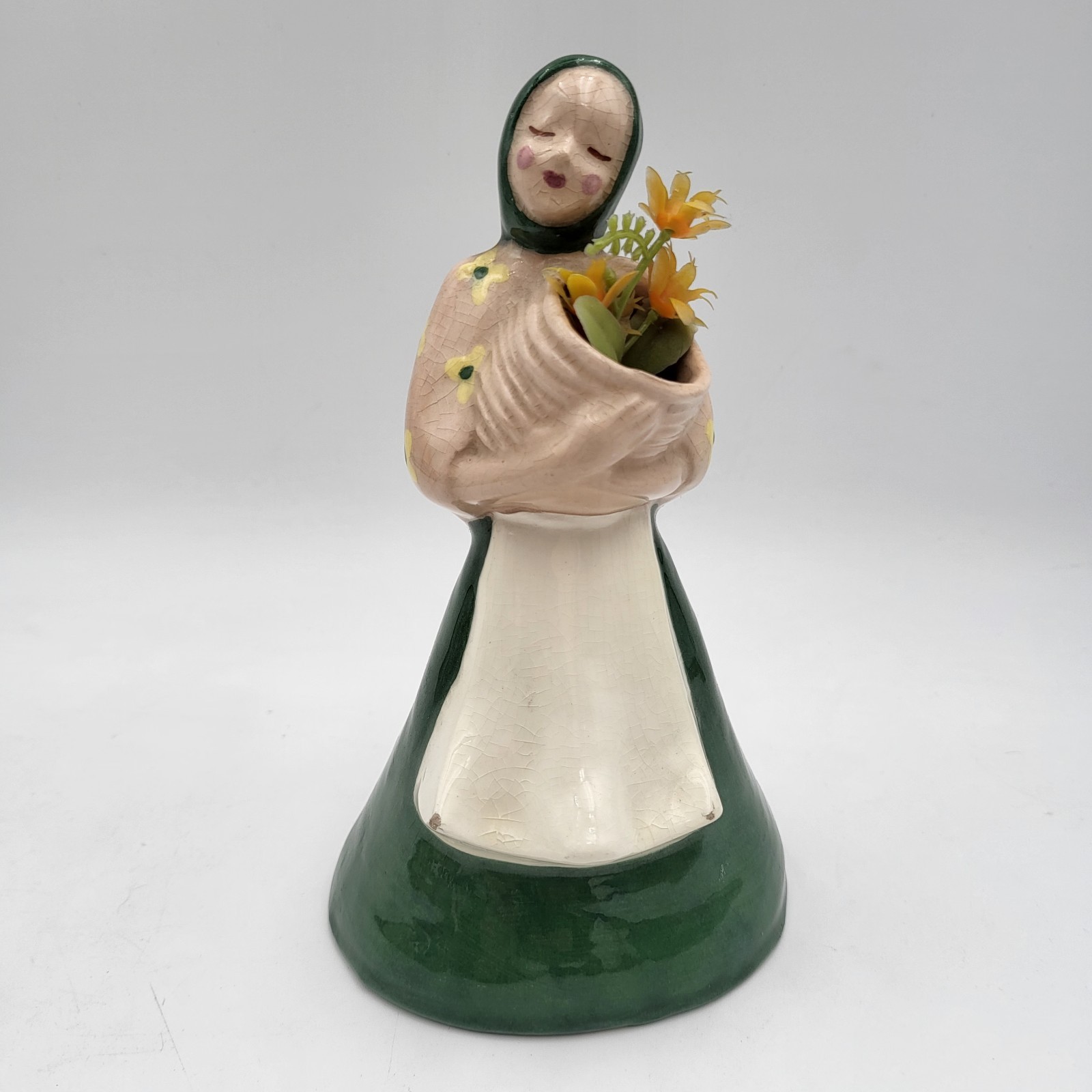 Vintage Kim Ward Of Hollywood Ceramic Country Girl Vase Planter 1940s