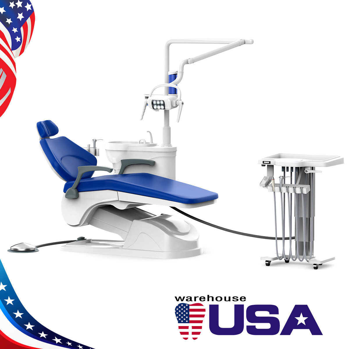 Dental Unit Chair PU Leather Computer Controlled/Delivery Unit &4H Compressor