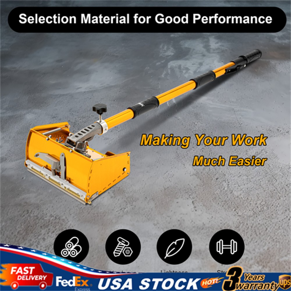10" Drywall Taping Tools Flat Finishing Box Set w/ 40''-64'' Extendable Handle