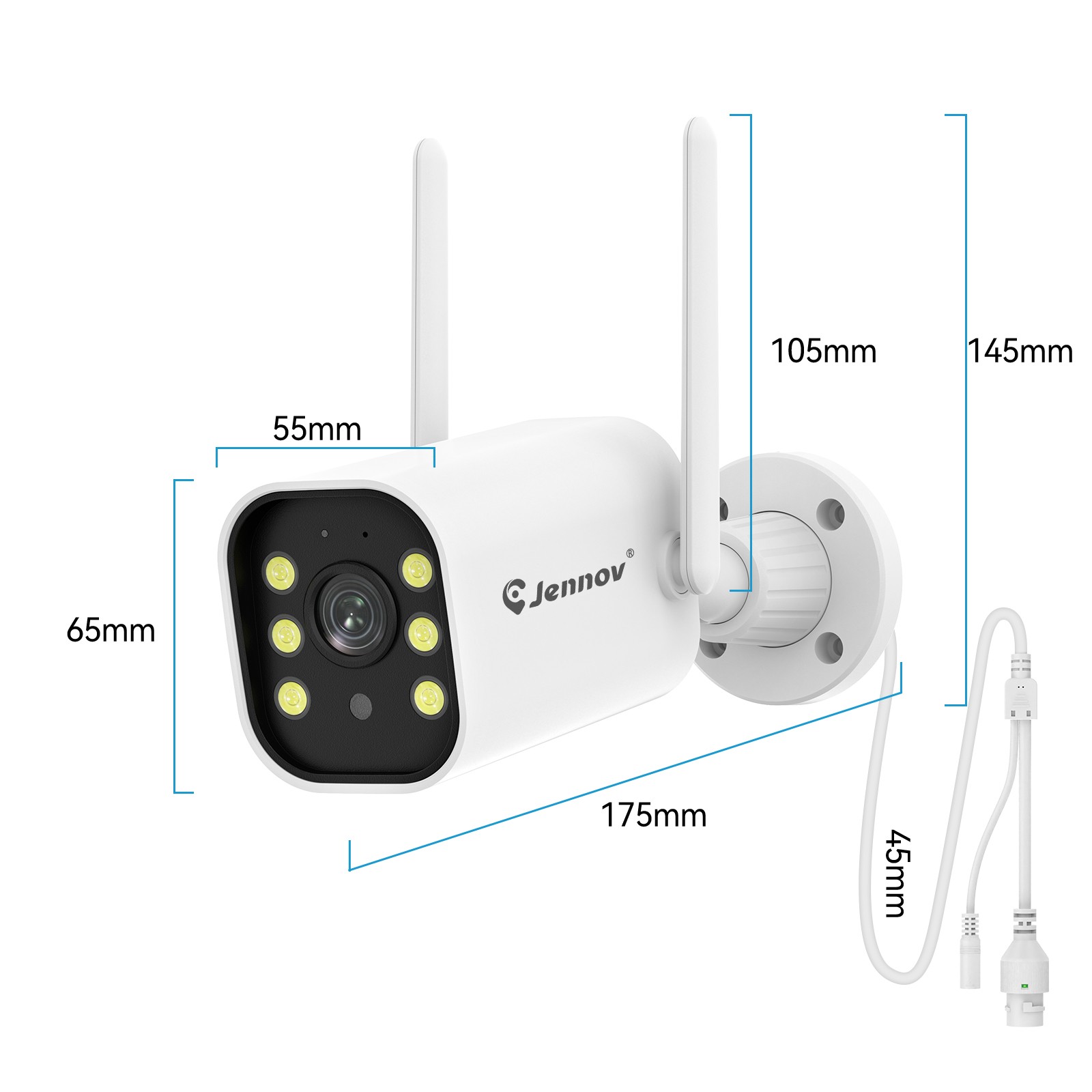 Jennov 5MP Security Camera System NVR with Wide Angle Camera Waterproof 1TB HDD