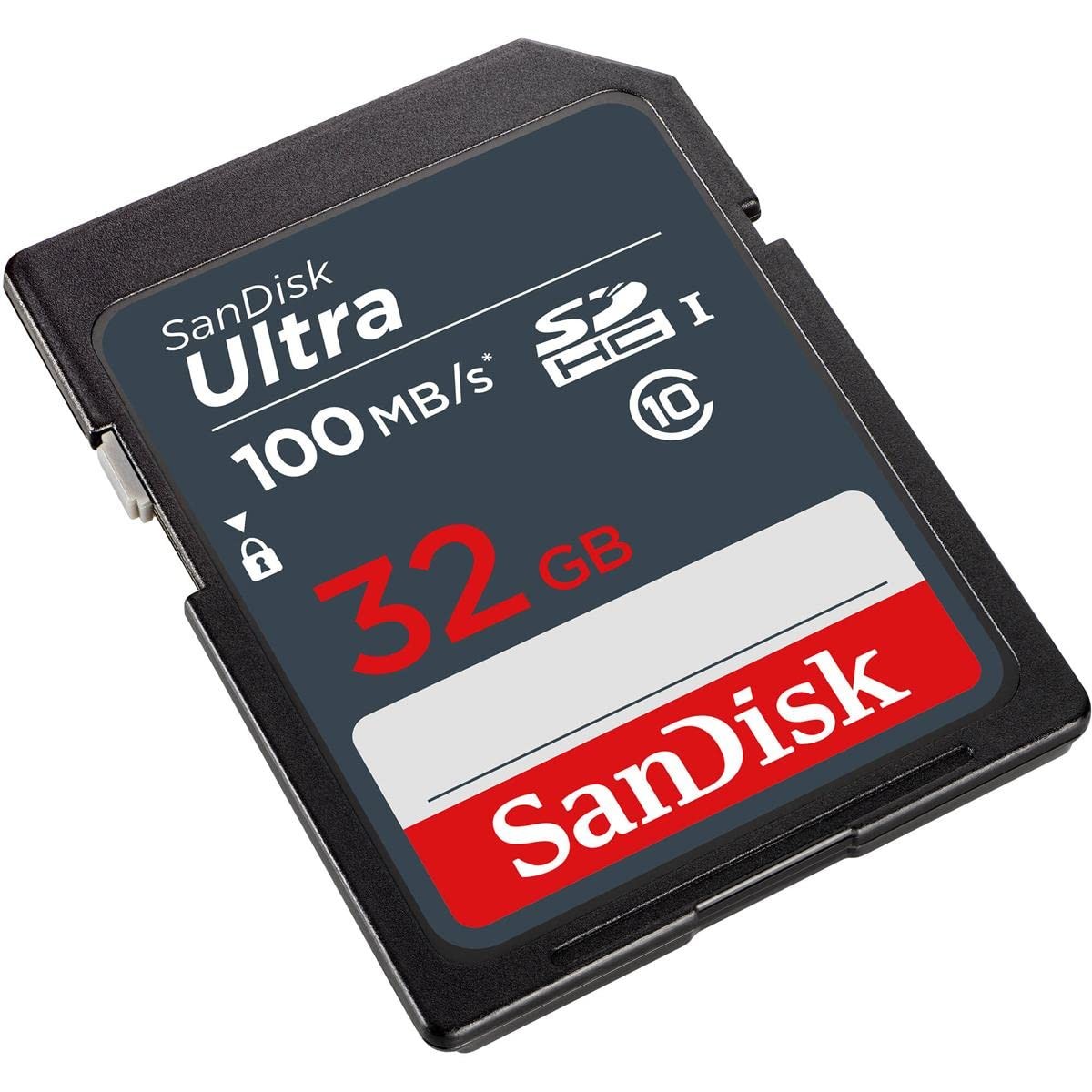 SanDisk 32GB Ultra 100MBs SDHC Memory Card 32GB, wave style : black-black-red