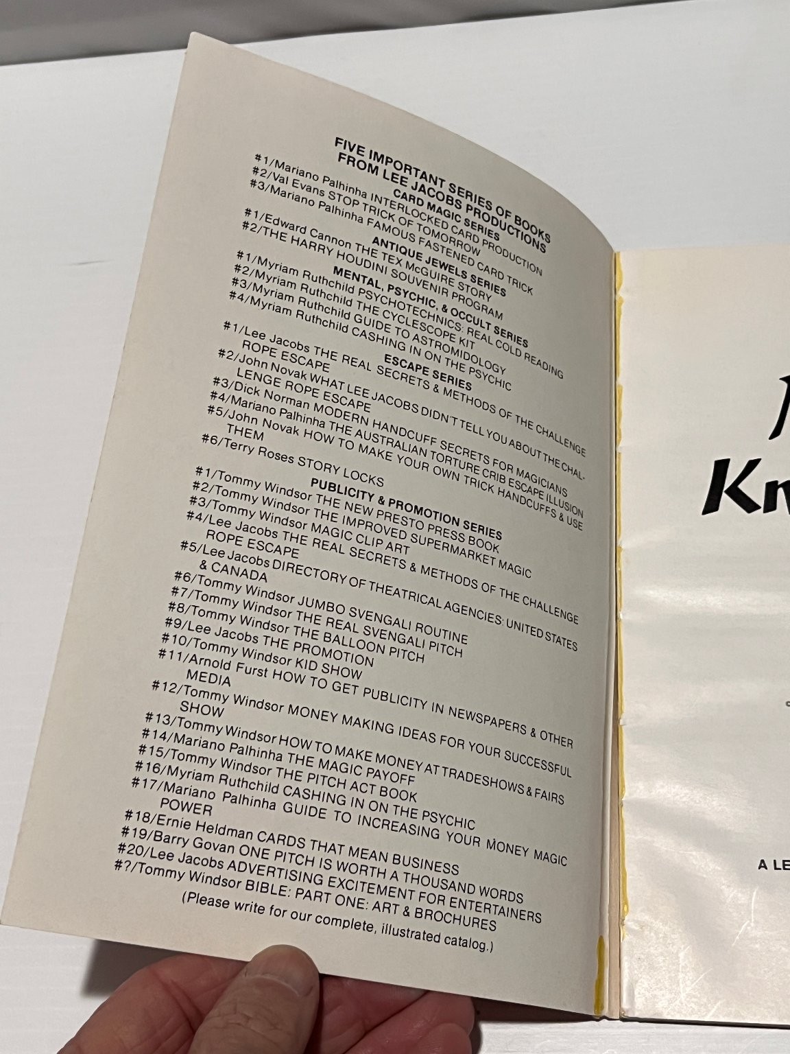 Merrill's Knife Book R.D. Merrill Magic Lecture Notes 1981 First Edition