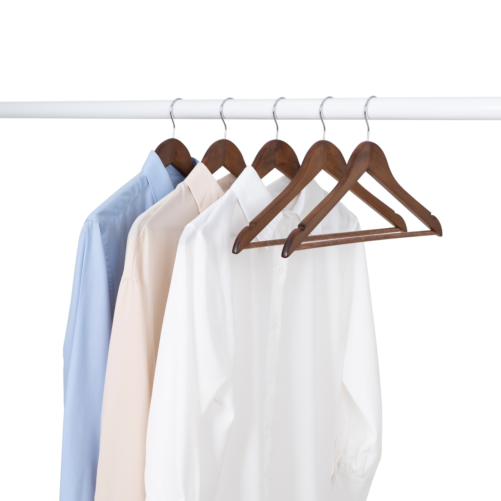 Better Homes & Gardens Wood Suit Hangers for Adult, 5 Pack, Walnut Finish