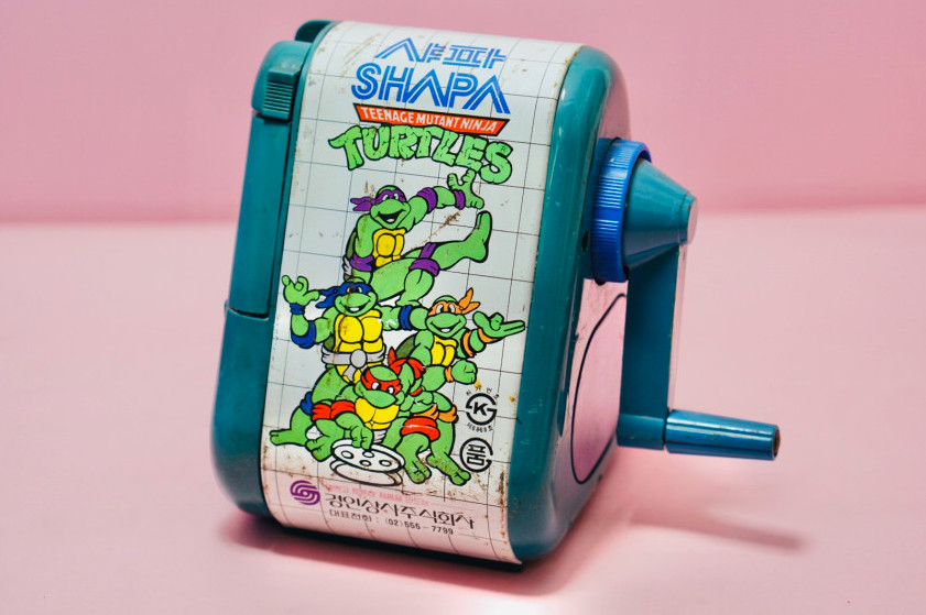 Vintage TMNT SHAPA Manual Pencil Sharpener Korea Ninja Turtles Desk Toy Rare 90s