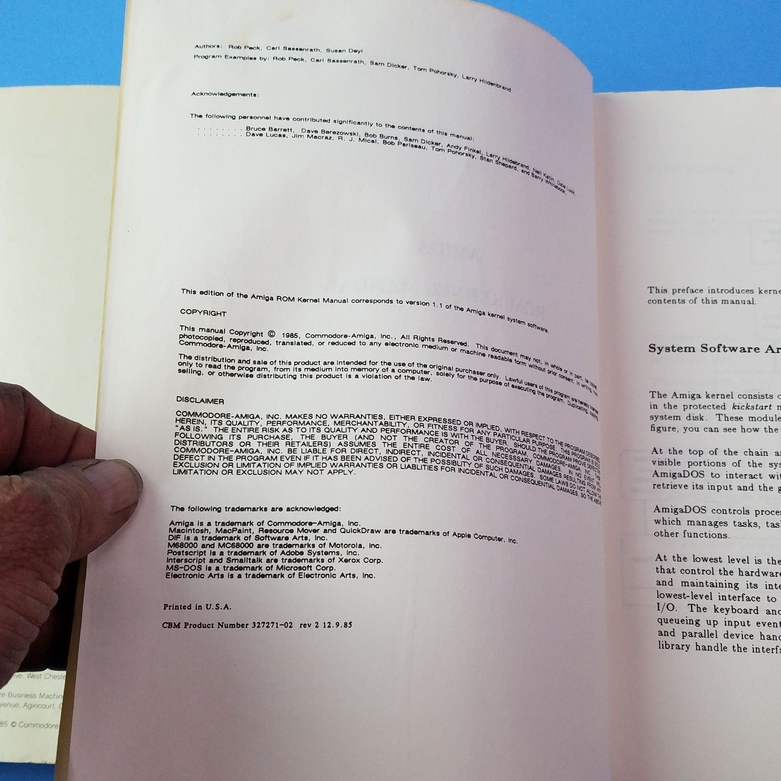 Volume one and volume two ROM Kernel Manual For the Commodore Amiga computers