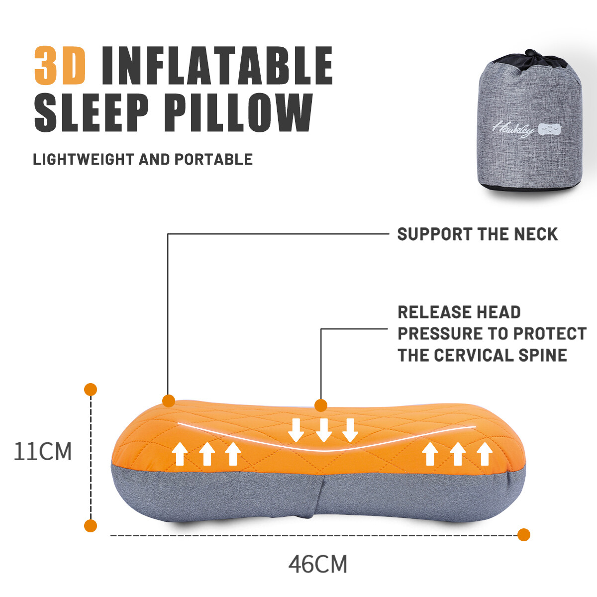 Sirius Survival Inflatable Camping Air Pillow Portable Comfortable Soft Headrest
