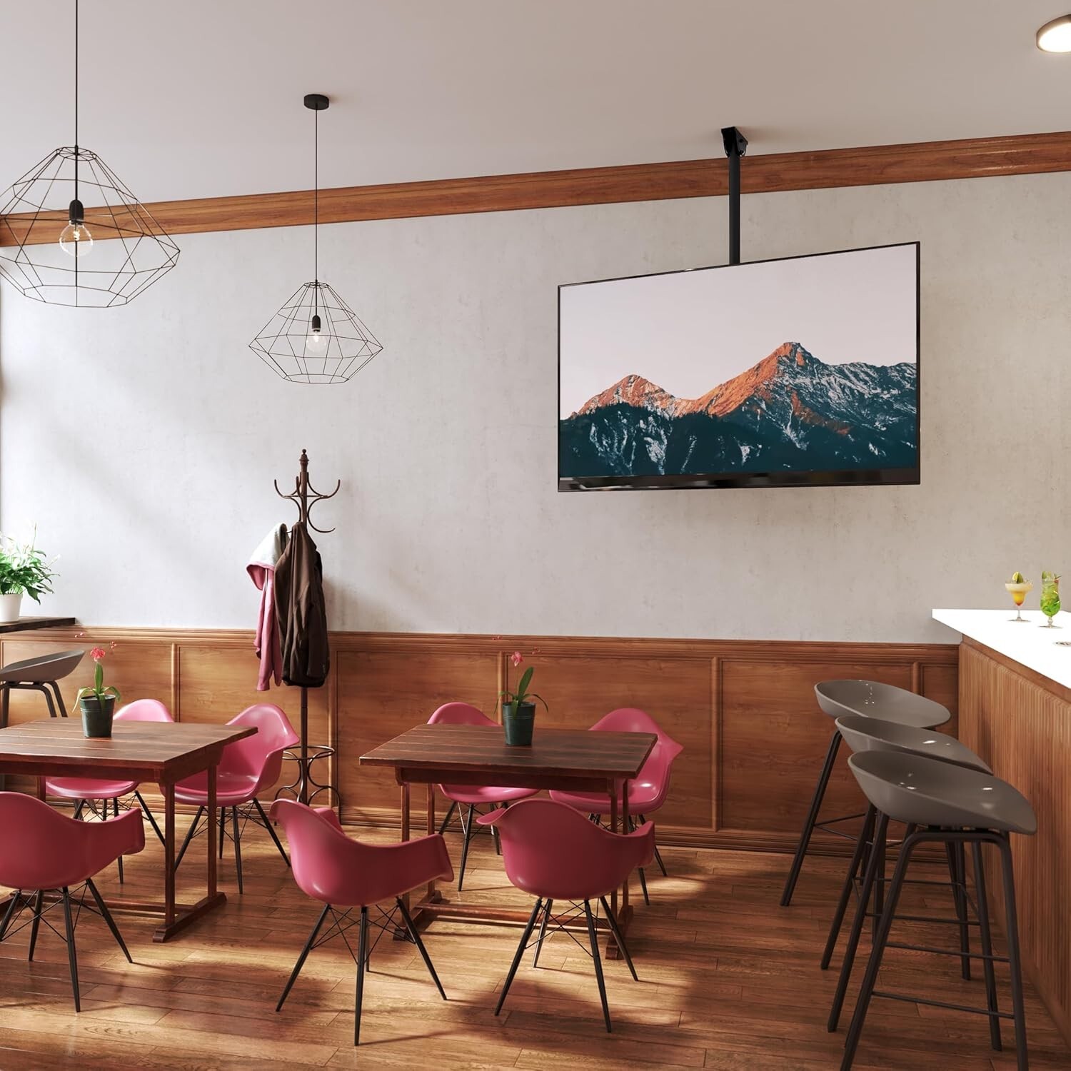 Premium Full Motion Ceiling TV Mount - Adjustable Height & Tilt for OLED TVs