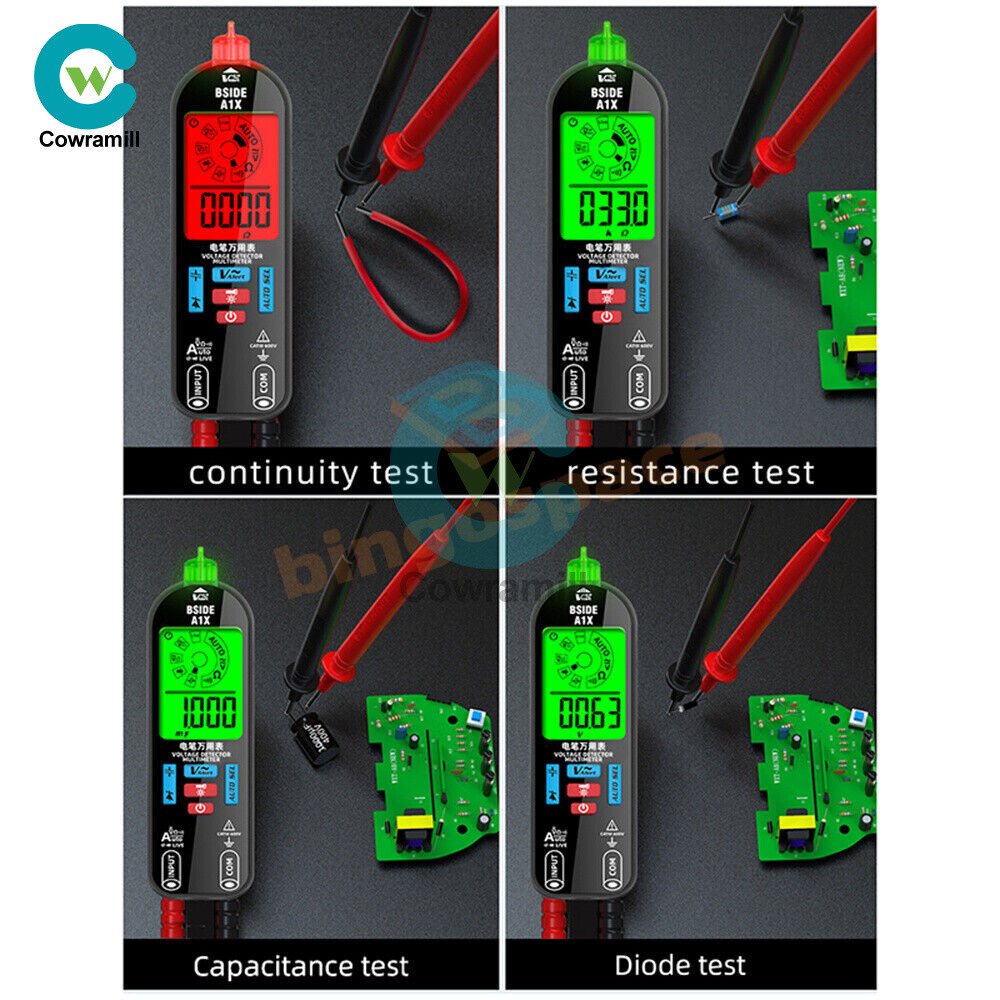 BSIDE A1X Digital Multimeter Voltage Tester Detector DC/ACVoltage Resistance US