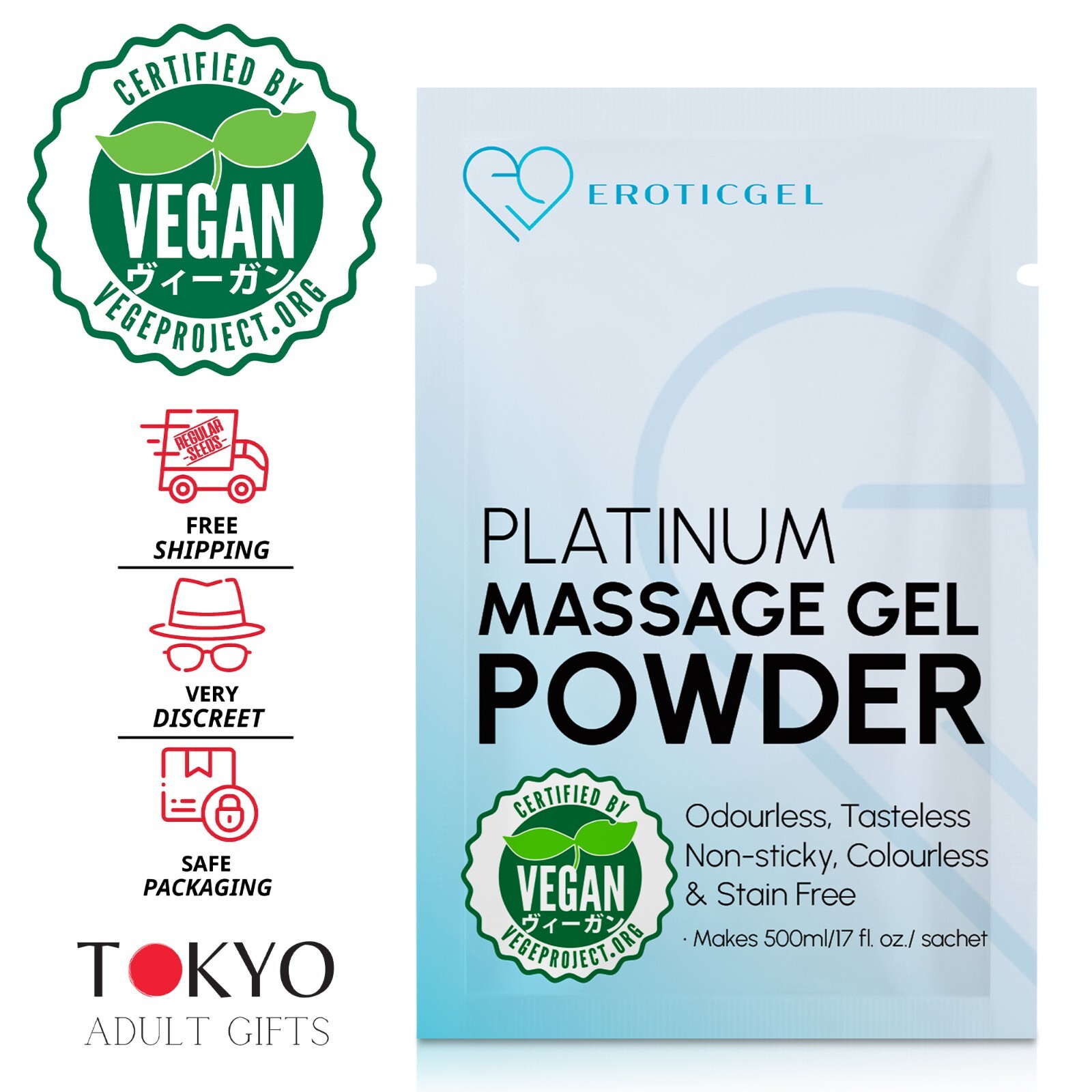 Japanese Slippery Nuru Massage Powder - Makes up to 500ml gel - Made in JAPAN