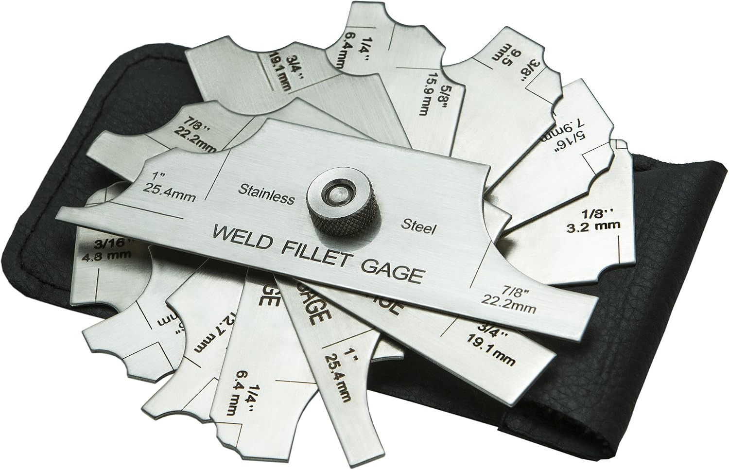 Ally Tools 7 Piece Fillet Welding Inspection Gauge Set Includes Leather Case - (