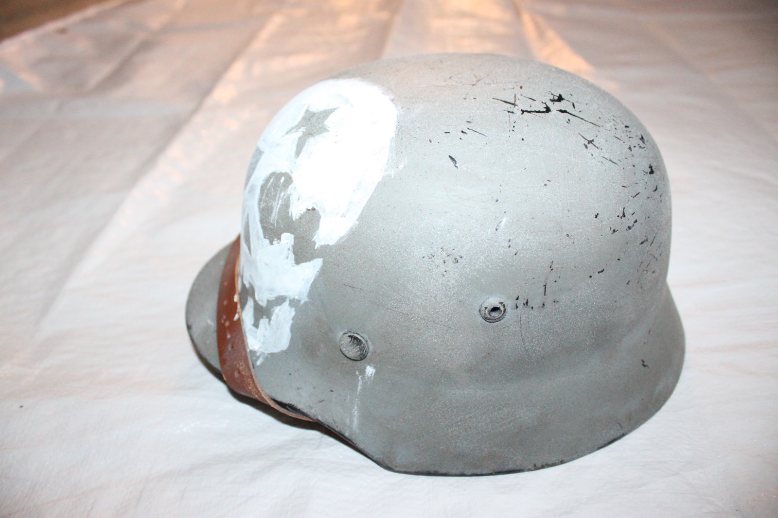 Repro WW2 German Army Normandy D-DAY 1944 Camo M35 Helmet Custom Skull Art