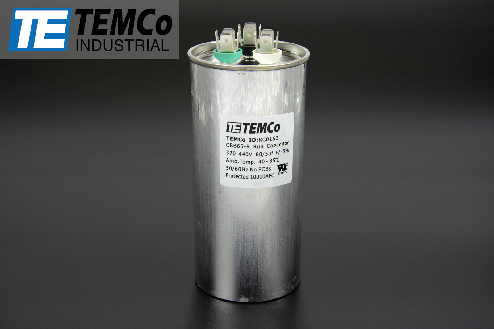 TEMCo 80/5 MFD uF Dual Run Capacitor 370 440 vac Volts AC Motor HVAC 80+5