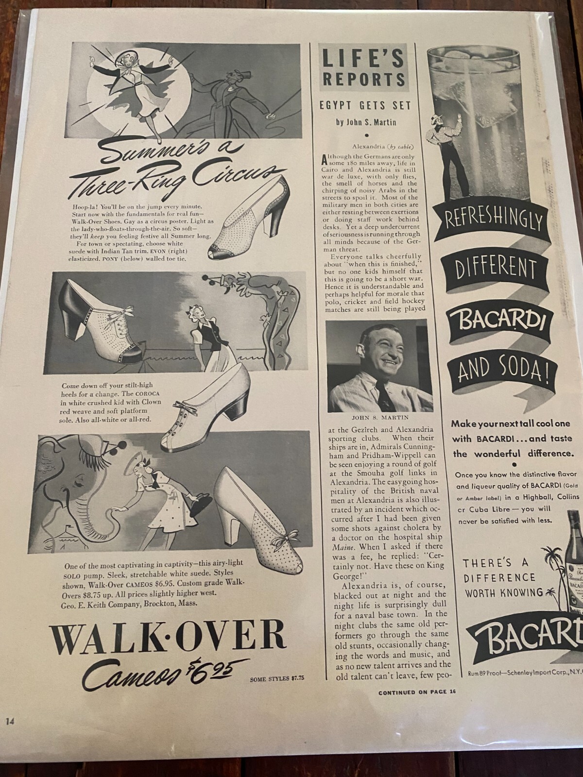 Vintage 1941 Walk Over Cameo Shoes ad