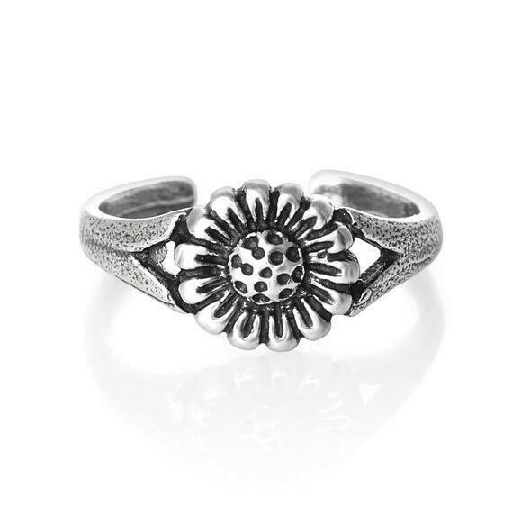 Flower Toe Ring Solid Sterling Silver 925 Best Deal Jewelry Gift