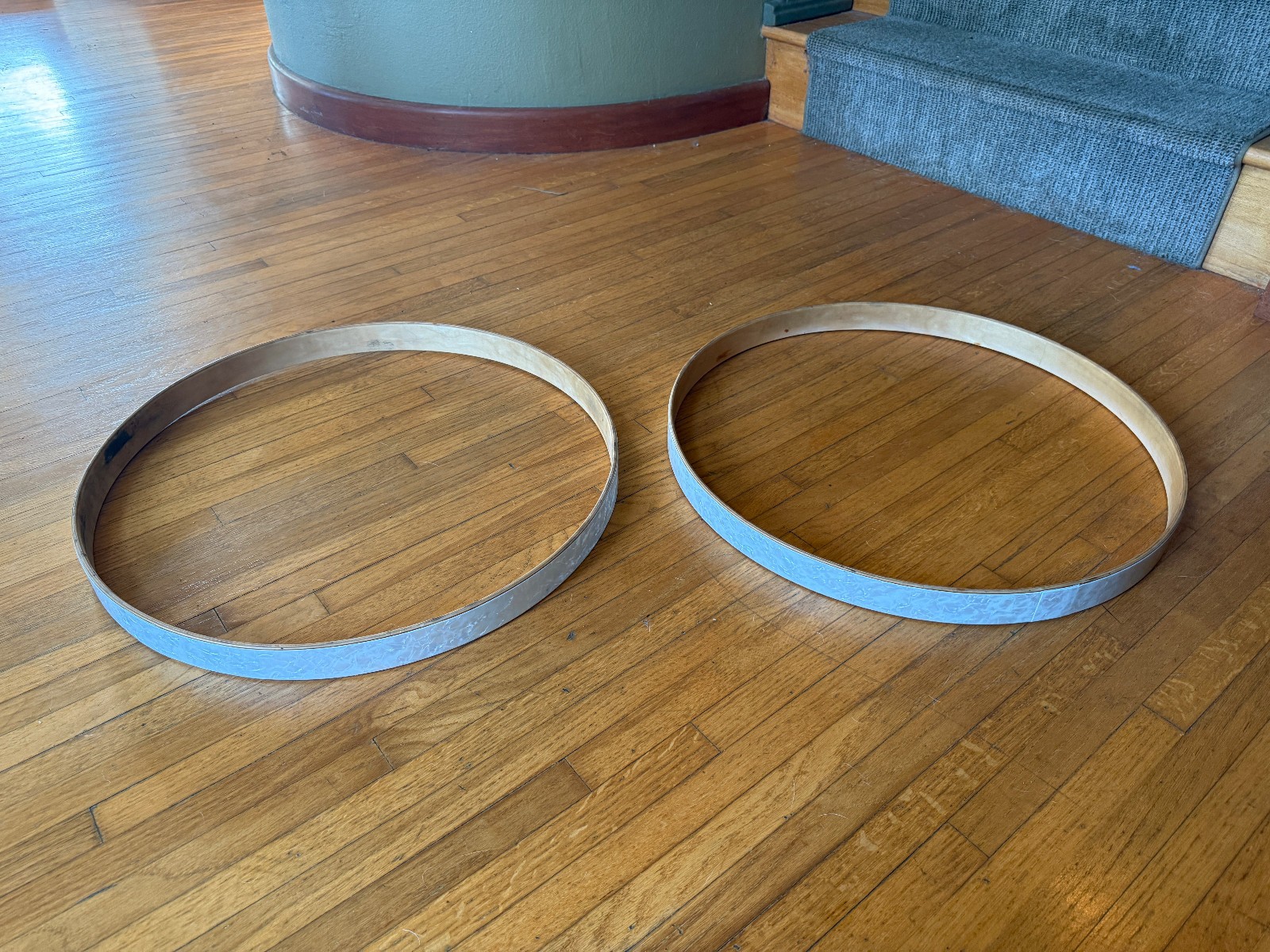 DW Collectors 22" WMP White Marine Pearl Bass Drum Hoop Pair Hoops