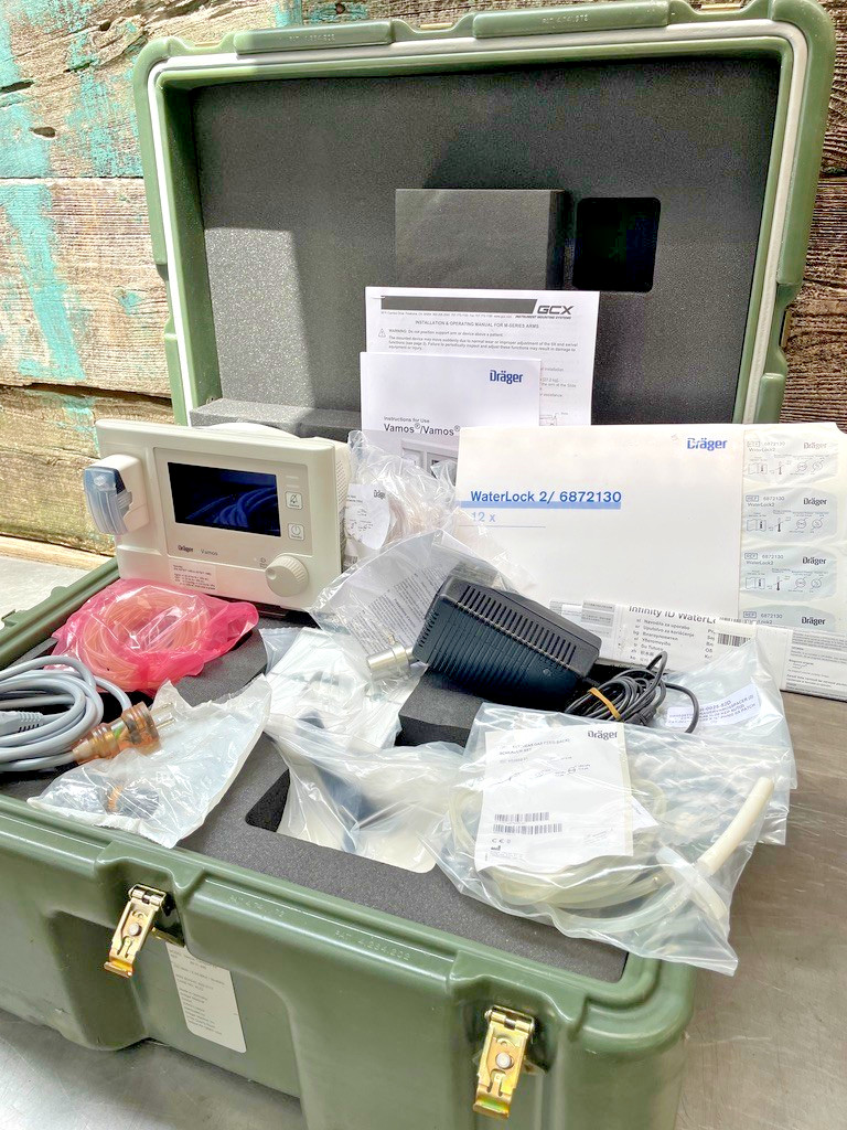 Drager Vamos Plus Anaesthetic Gas Monitor with Power Supply, Extras & Case