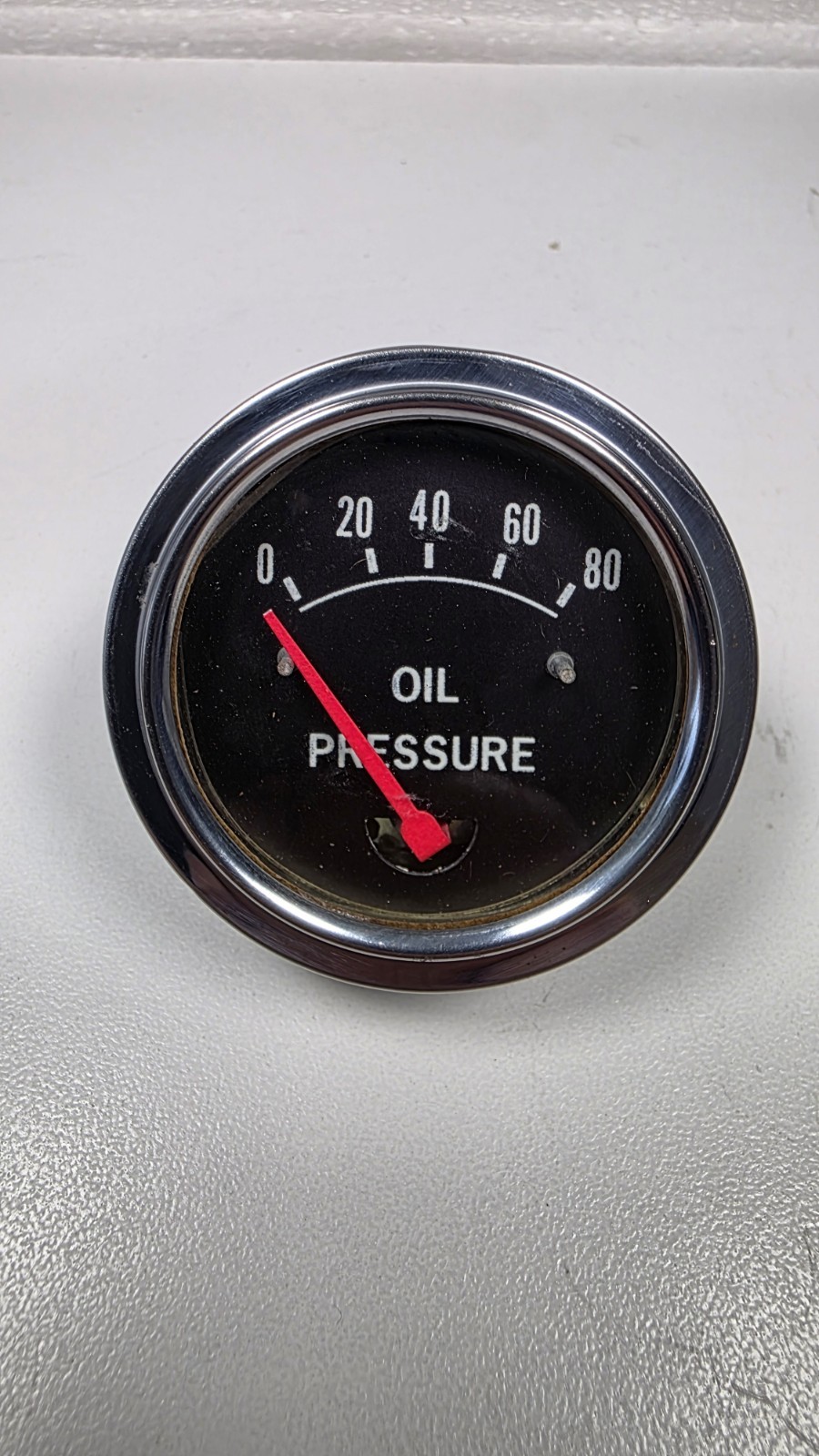 VINTAGE ROCHESTER AIRCRAFT 2-1/4" ELECTRIC OIL PRESSURE GAUGE 0-80 PSI USA MADE