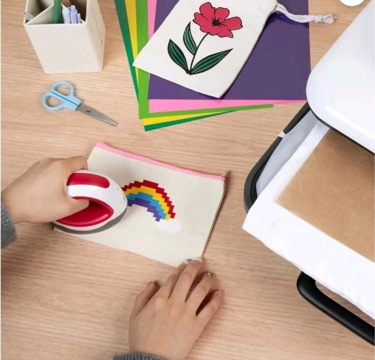 HTVRONT Automatic & Mini Heat Press, Smart Machine With 12 Pcs Mixed Color Vinyl