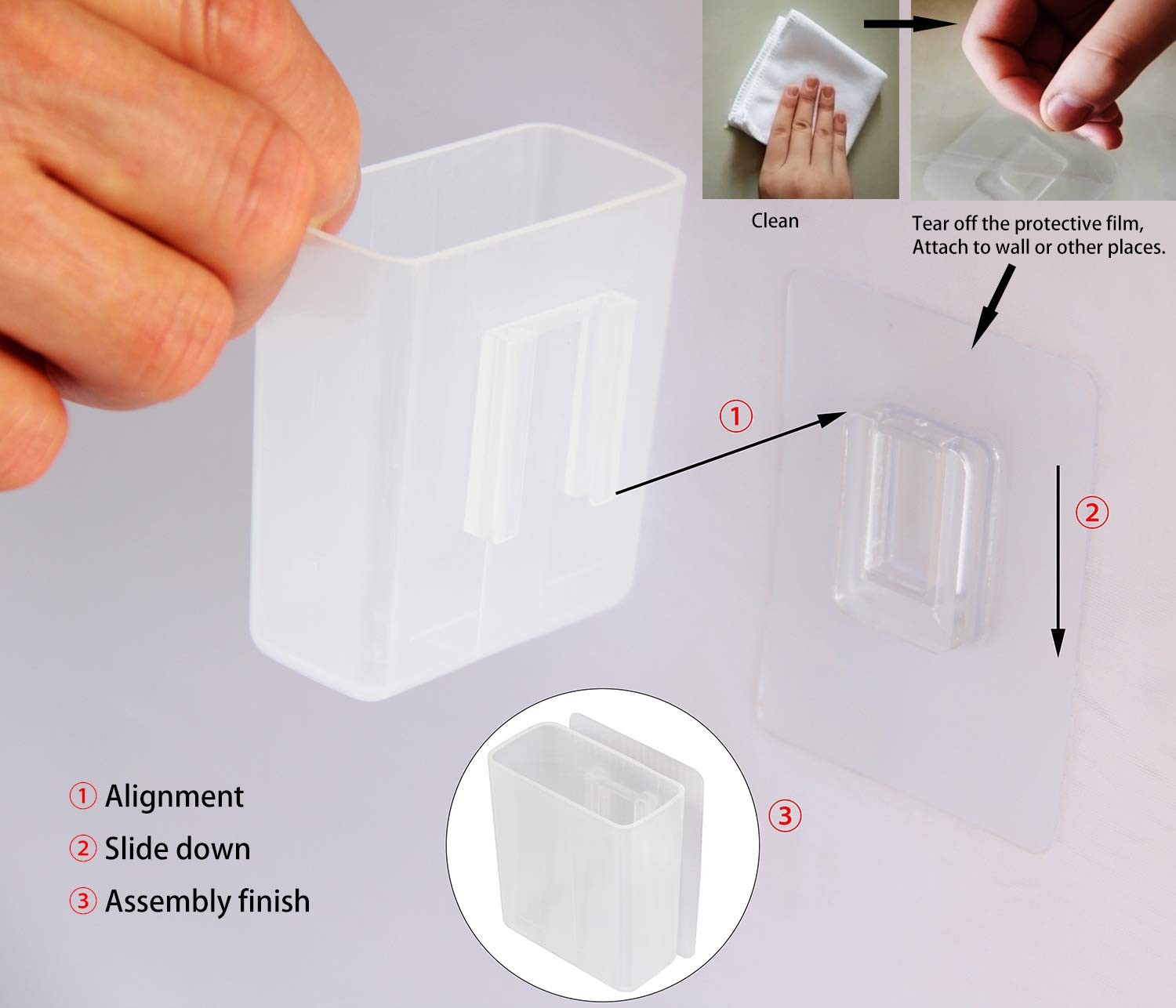 2 Pack Universal Remote Control Holder 7x6x3cm, Wall Mount Media Organizer Se...