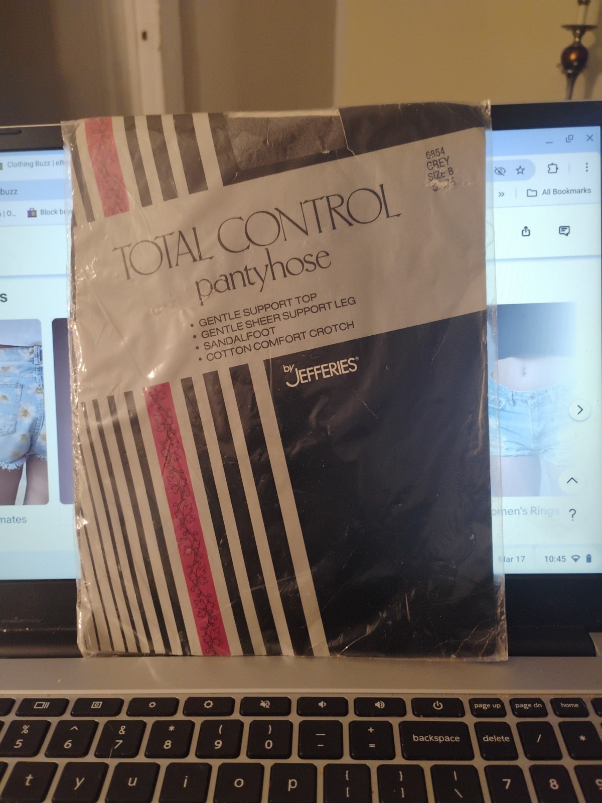 Women's Total Control Pantyhose Jefferies Brand Size B Grey NEW!