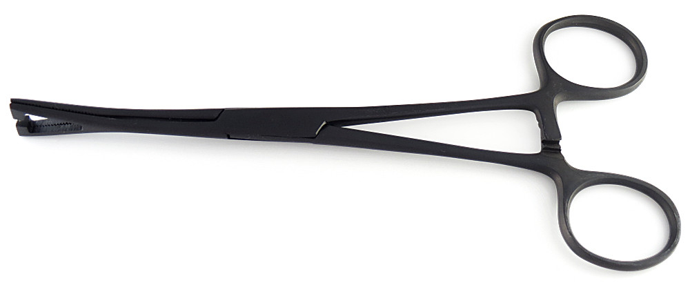 Pennington Forceps Black 6 inch Slotted piercing tool