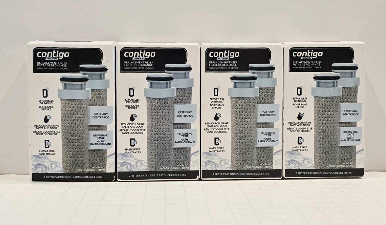 Contigo Replacement Filter Cartridges Model 1217724  Water Bottle 2pk Lot Of 4