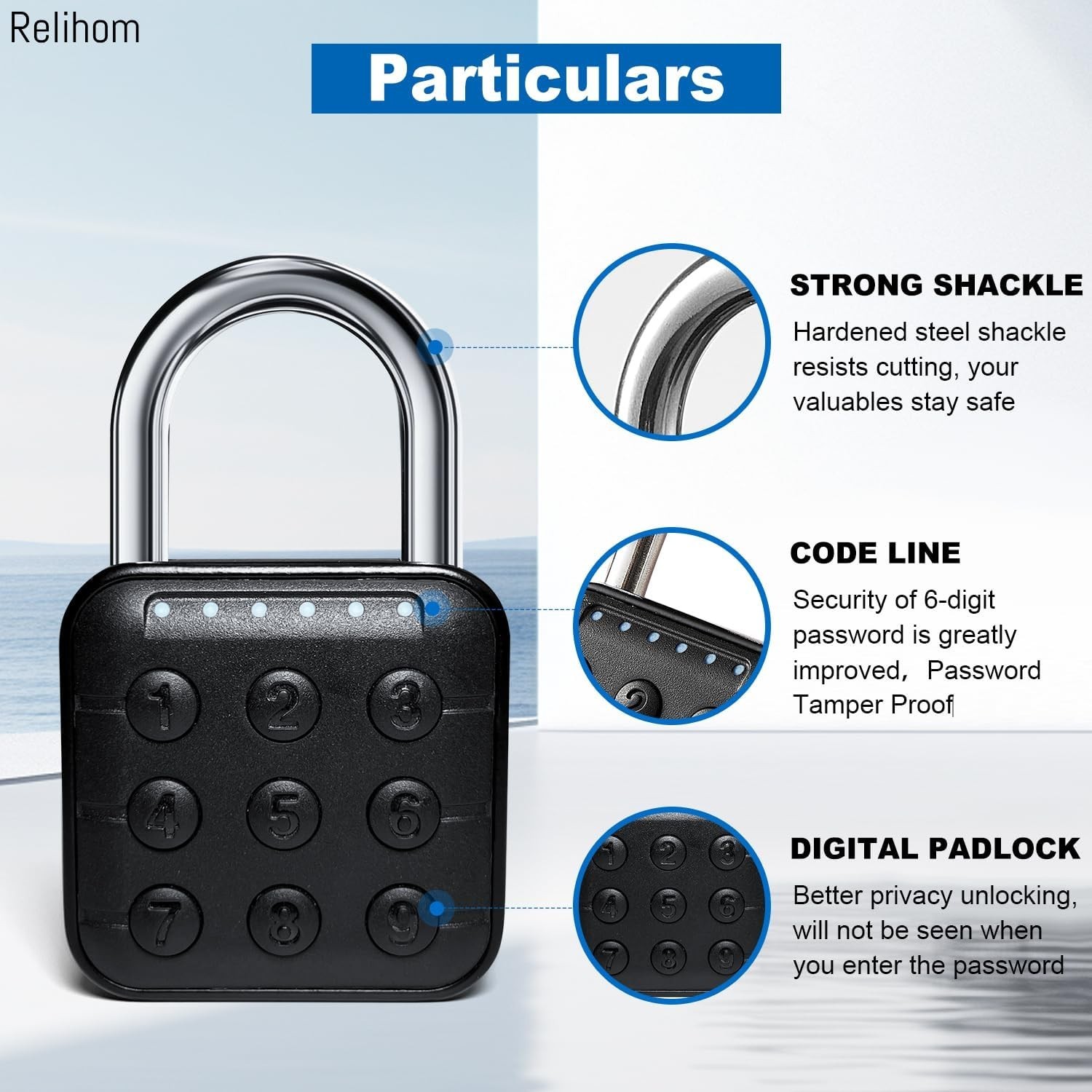 Combination Lock for Locker, Padlock with Code, Gym Locker Lock, High Security