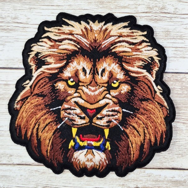 Majestic Lion- King of The Jungle  Iron On Embroidered Patch 4 "x 4 "