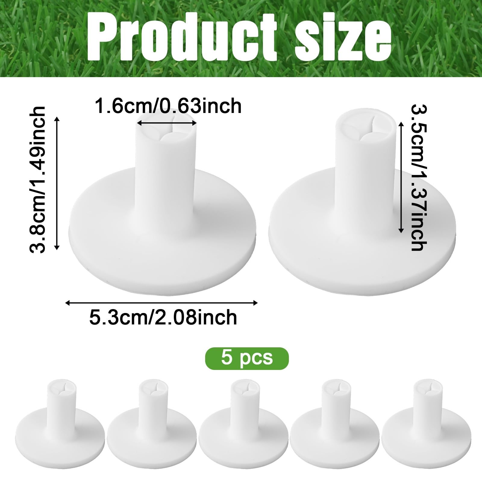 Rubber Tees for Golf Mats, 5 Pack Golf Mat Simulator Tees for Driving Range &...