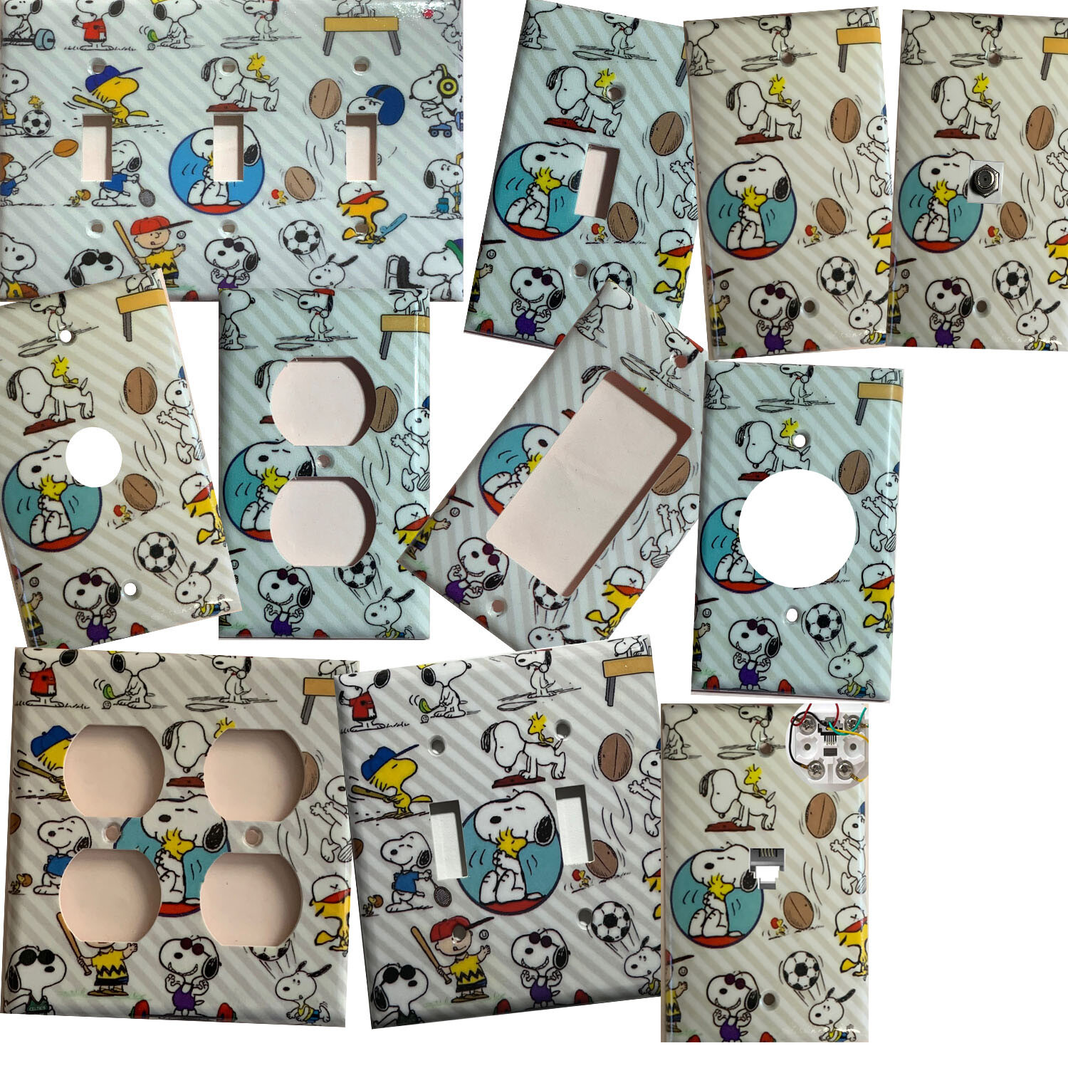 Peanuts Snoopy sport Toggle Rocker Light Switch Outlet wall Cover Plate decor