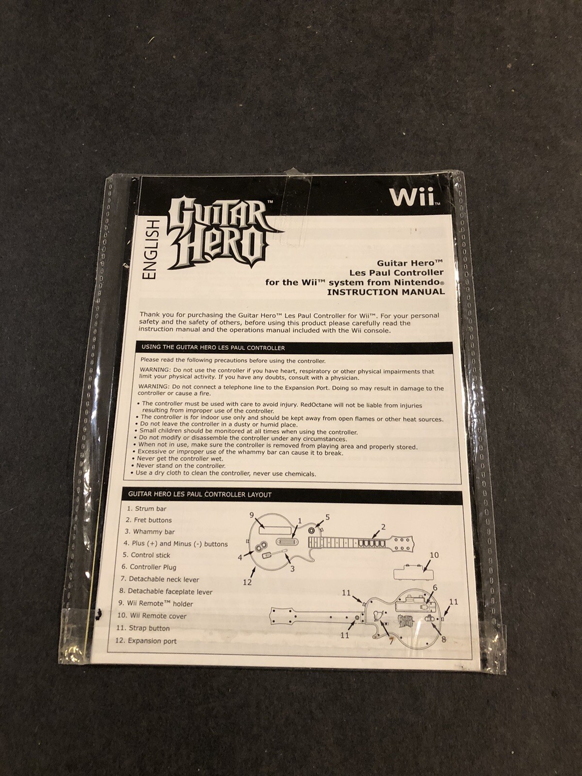 Guitar Hero Wii Sticker Sheet Insert sealed