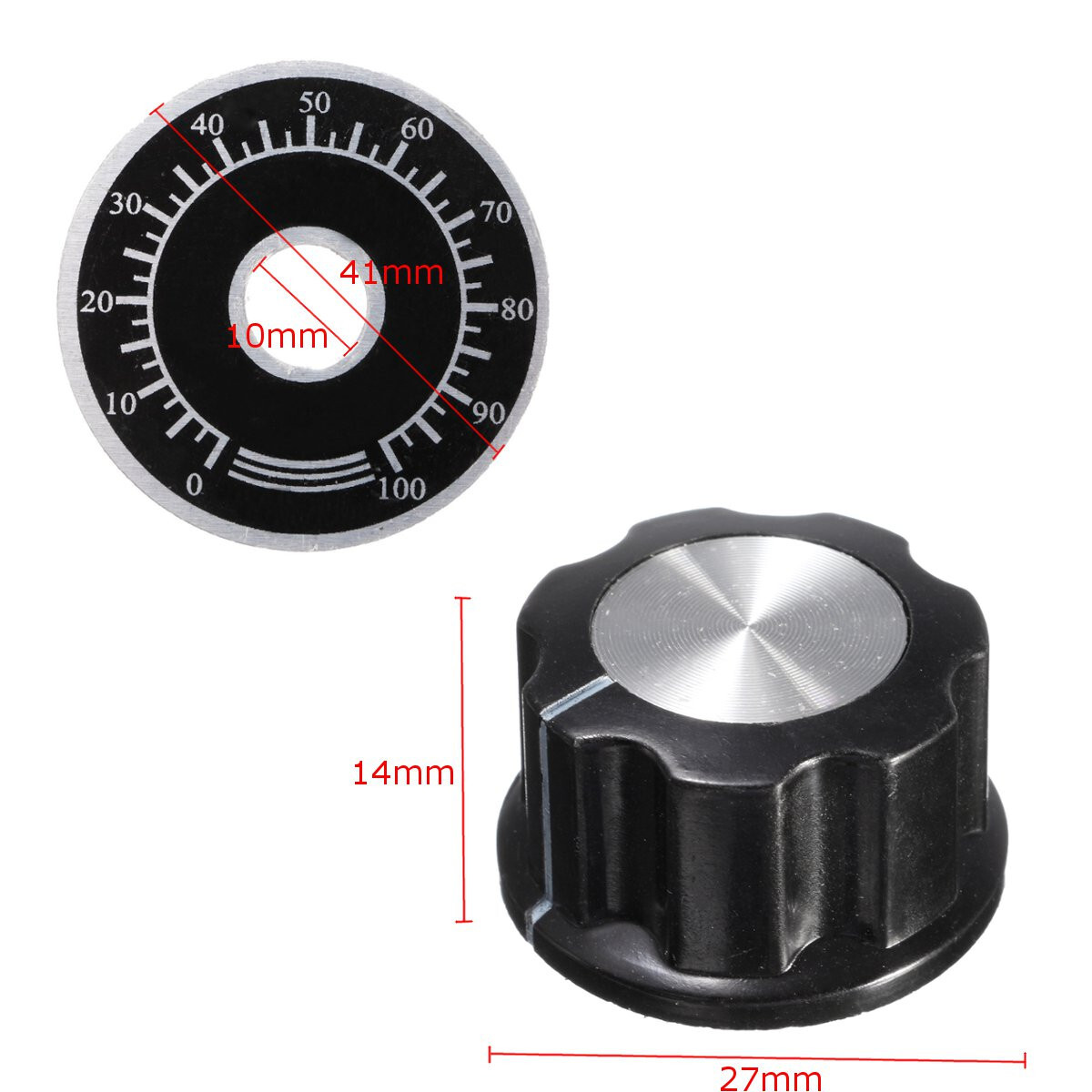 10x Rotary Potentiometer Knobs + Volume Amplifier Dial Hole 6mm Shaft