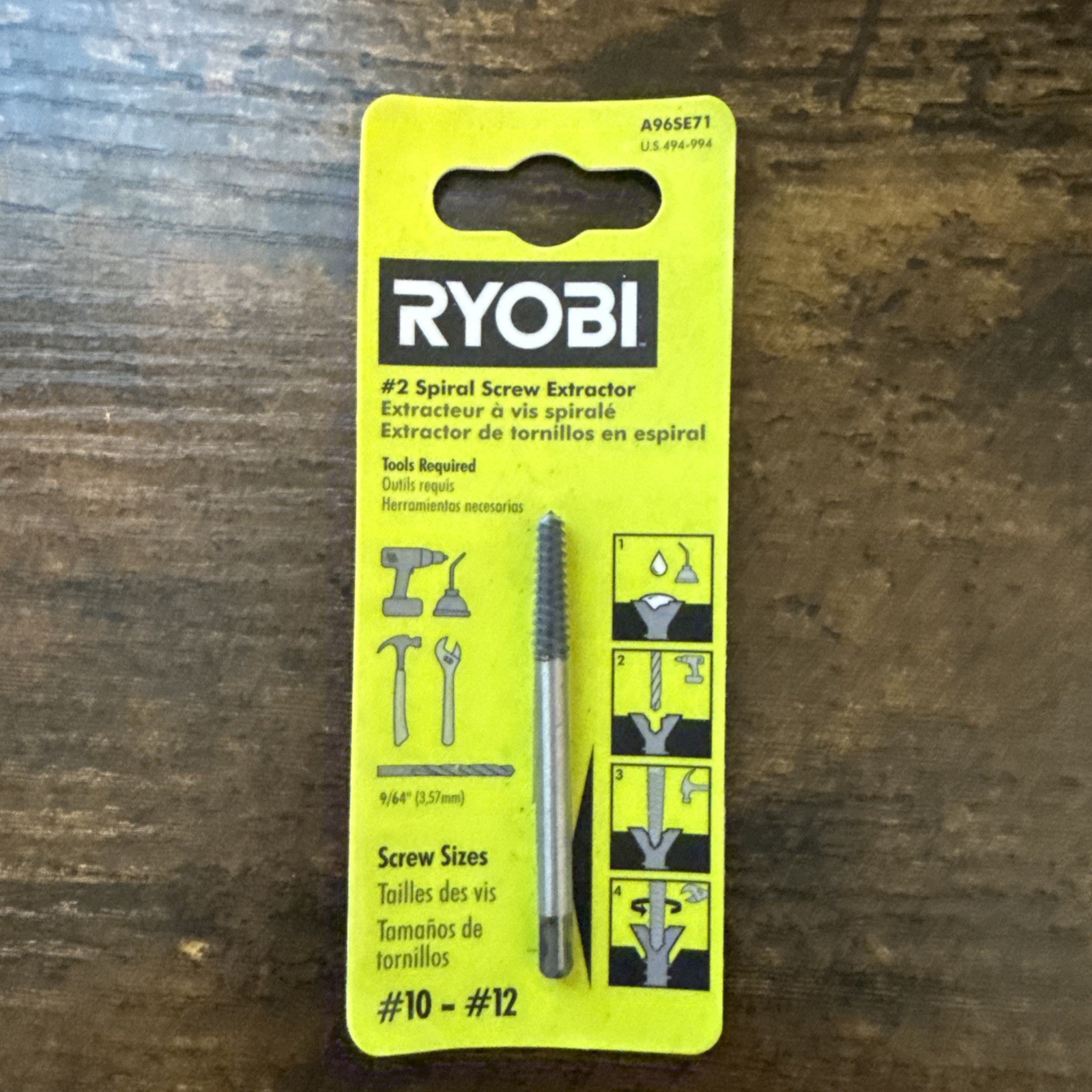 RYOBI #2 Spiral Screw Extractor A96SE71 NEW