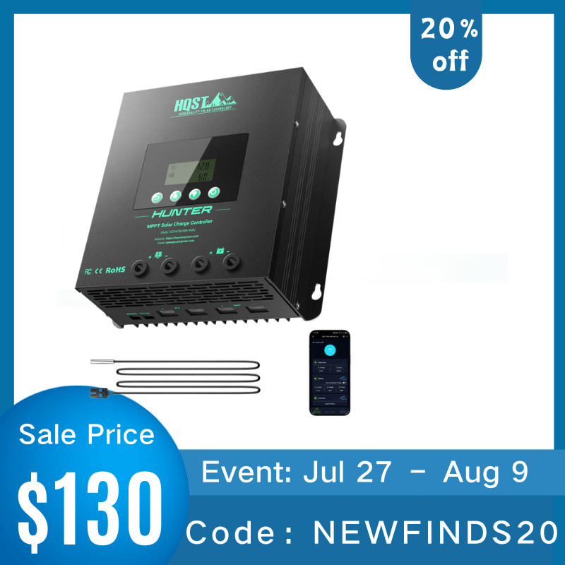 HQST 60A MPPT Solar Charge Controller with Smart APP Control