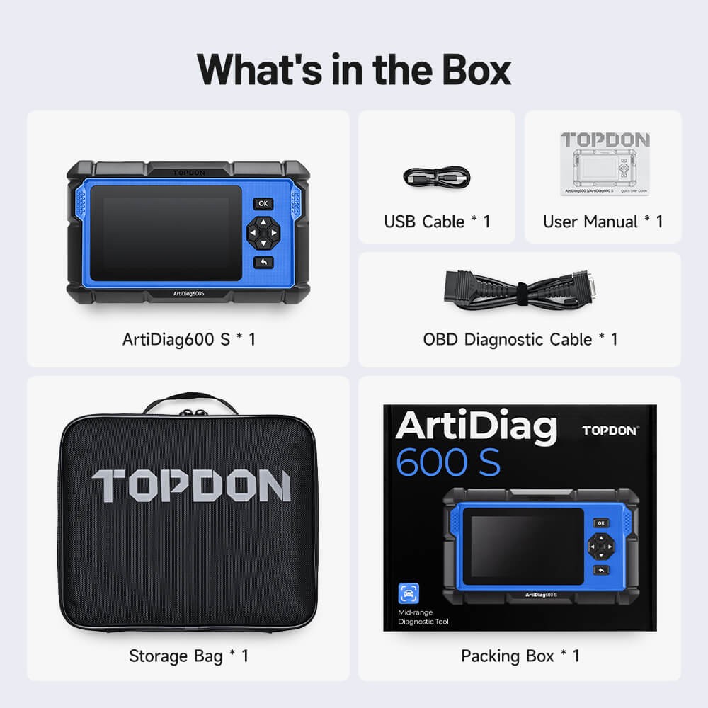 TOPDON AD600S Professional Vehicle Diagnostic Scanner Tool Engine ABS SRS TPMS