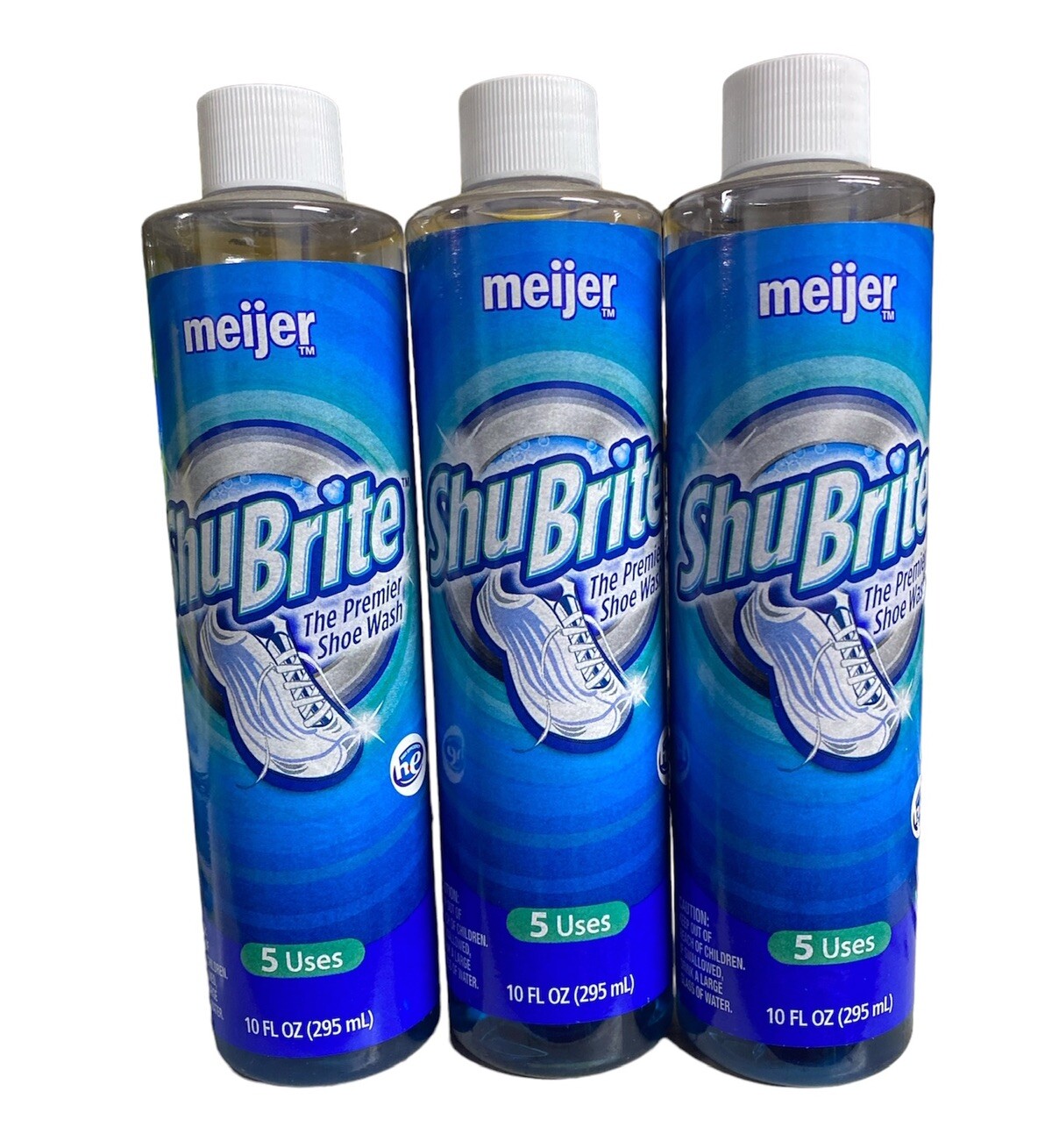 3 Bottles Meijer Shubrite Shoe Cleaner 10 oz 5 Uses Each