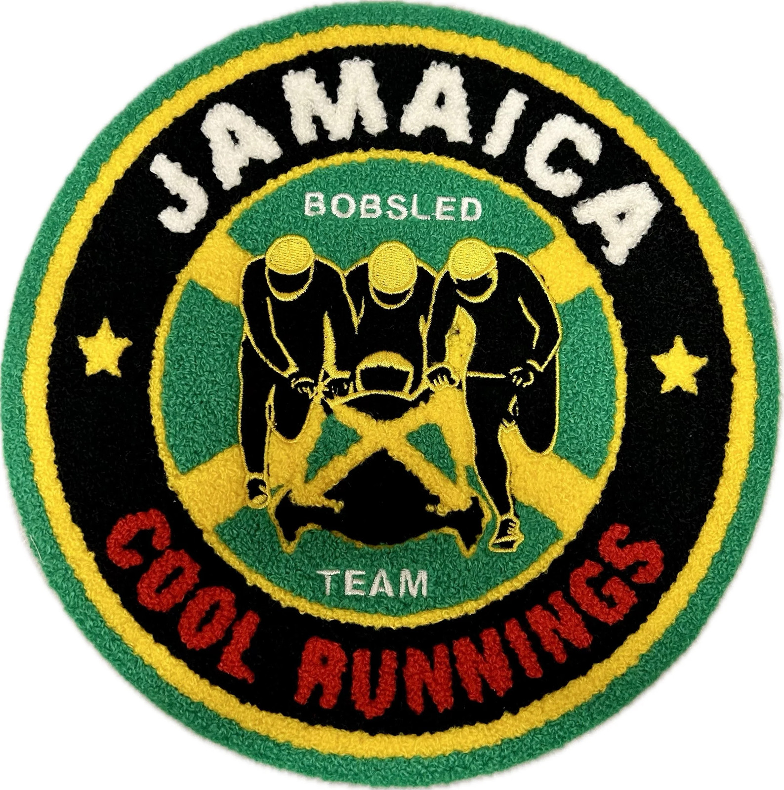 Cool Runnings Movie Jamaica Bobsled Official Round Logo Chenille Heat Seal  Patc