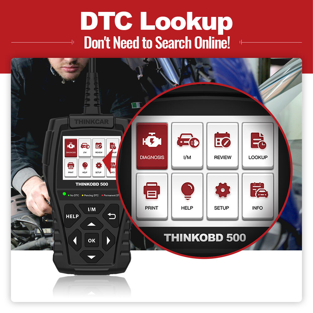Thinkcar Car Check Engine Diagnostic OBD2 Scanner EOBD Fault Code Reader Tool US