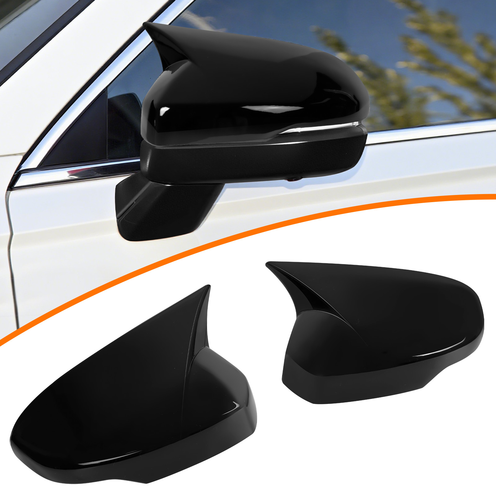 2PCS Side Mirror Covers For Honda CRV 2023-2025 M Style Overlay Cap Glossy Black
