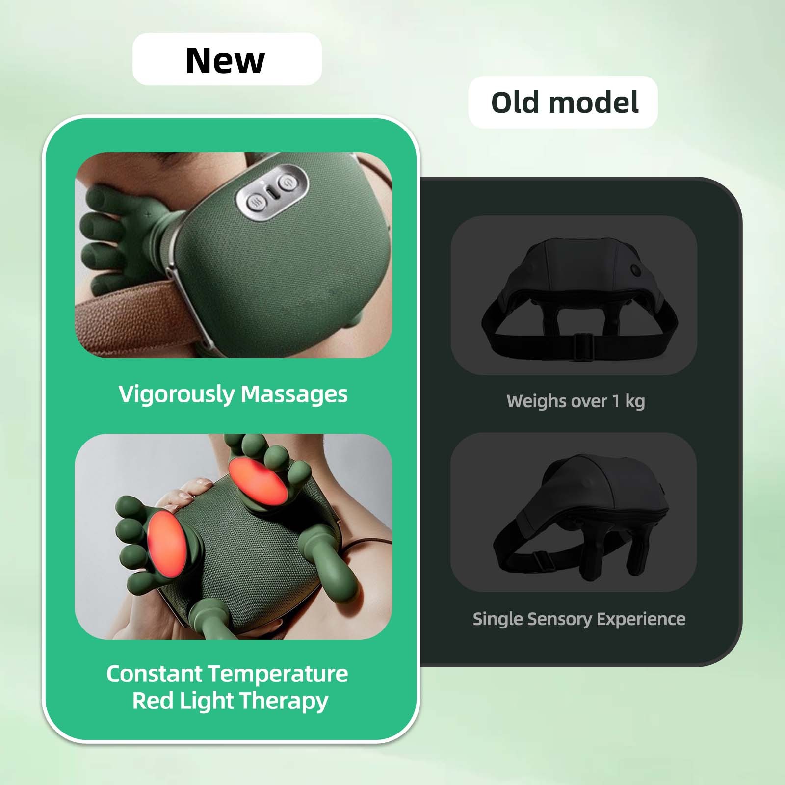 Portable Neck Massager 3-Speed Settings Therapeutic Machine with Heat Function