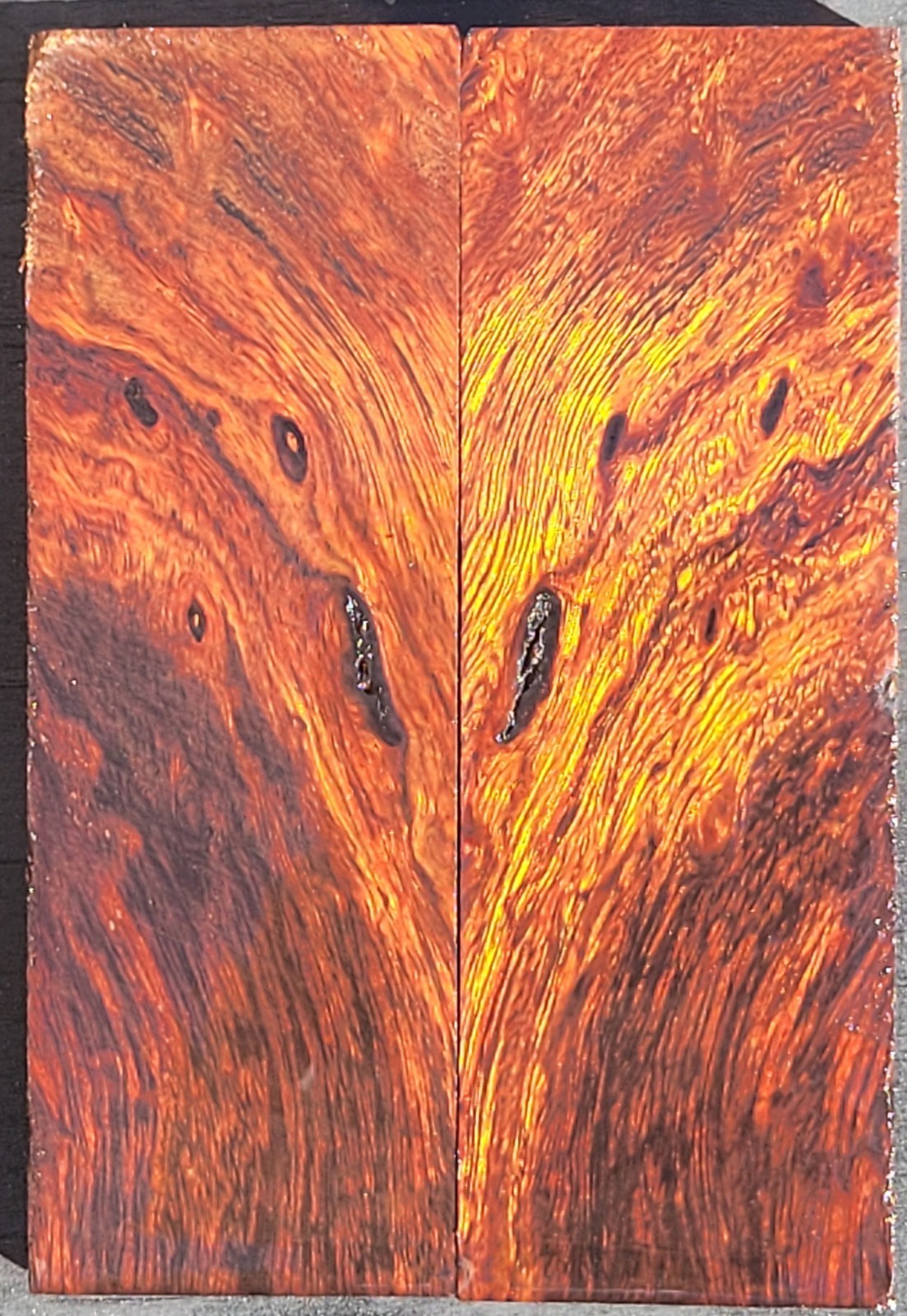 DESERT IRONWOOD FIGURED Knife Scales Blanks ~ 4.8”x 1.65” x .38" each #X42