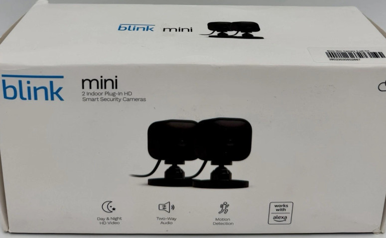 2 Pack Blink Mini 1080p WiFi Security Camera with Motion Detection Night Vision