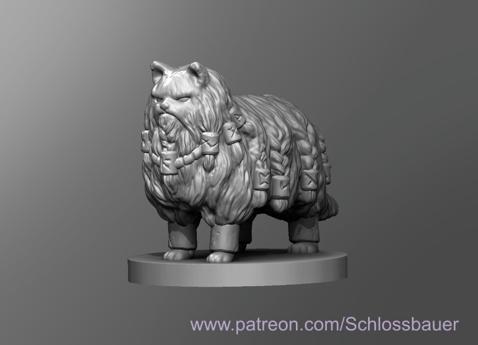 Barbarian Cat Fighter NPC Monster Manual 28mm Scale D&D Tabletop Miniature SB