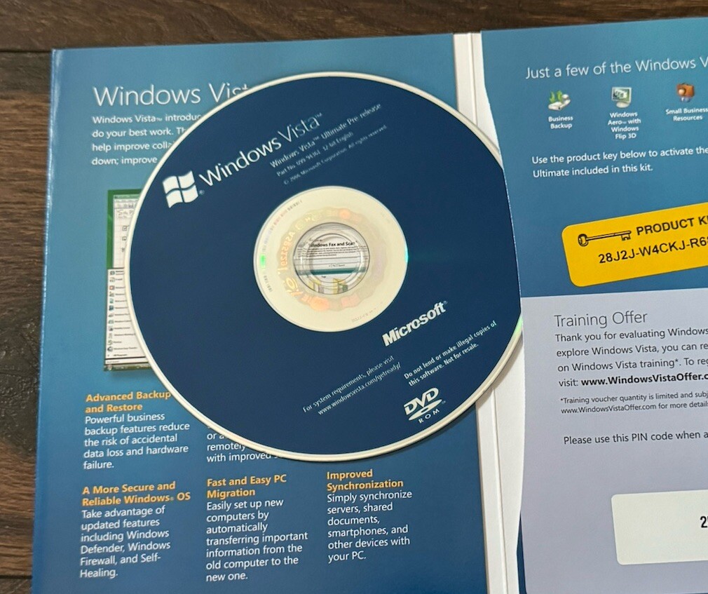 Rare Windows Vista Ultimate Pre-release, Testing 32-bit Disk Microsoft