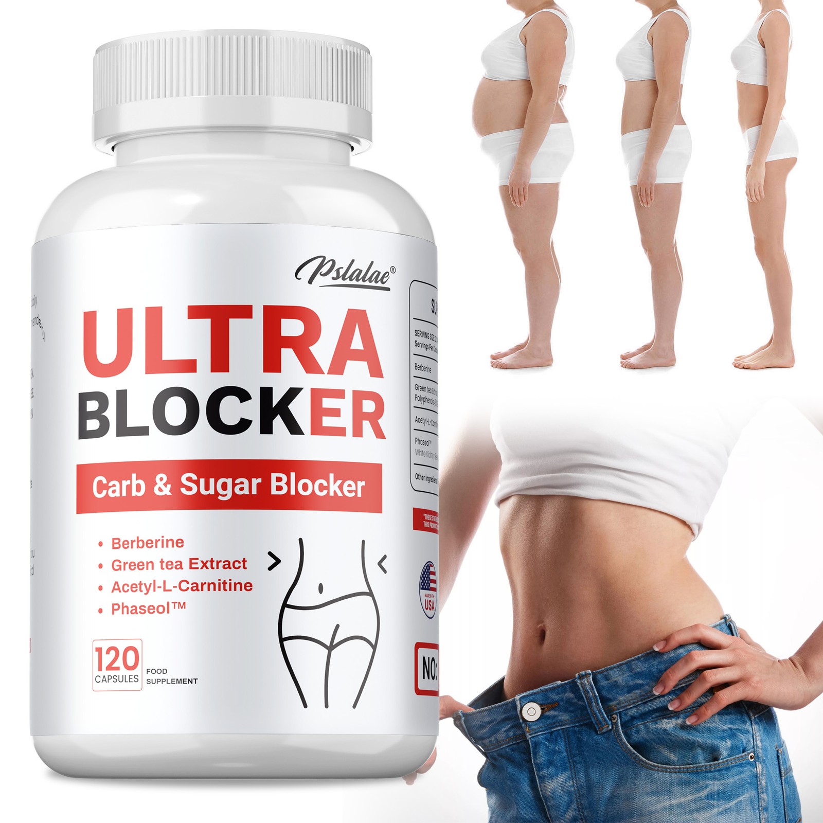 Ultra Blocker Carb & Sugar Blocker - Promote Digestion, Weight Loss, Metabolism