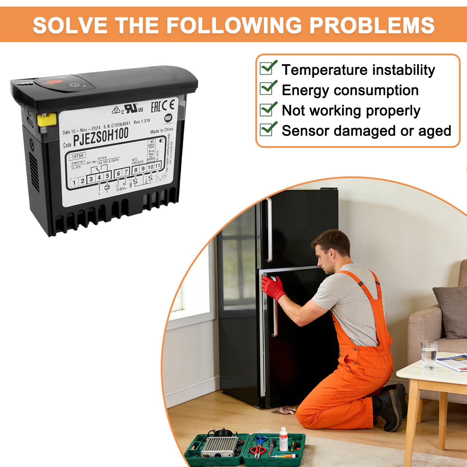 For Carel Temperature Controllers PJEZS0H100 Digital Thermostat with Temperature