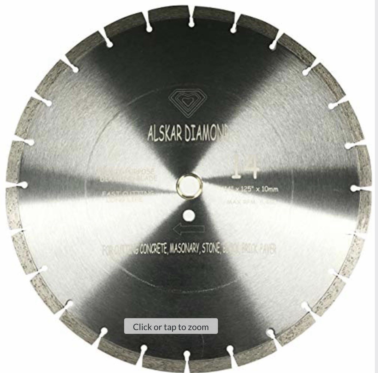 Alskar Diamond USA ADLSS 14 inch Dry or Wet Cutting General Purpose