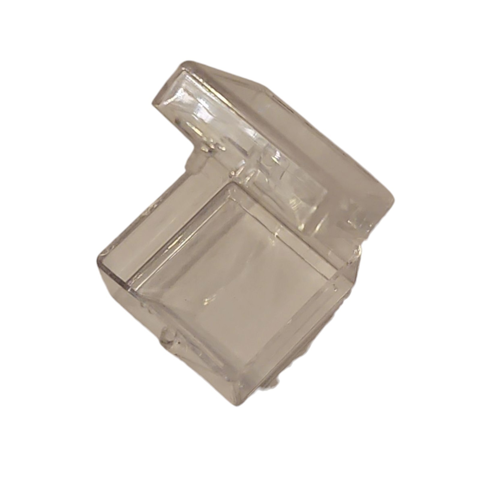 16 Small Hinged Plastic Storage Boxes 1" x 1" x 3/4" Clear as glass!