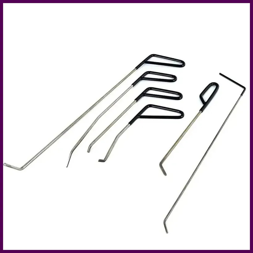 6PCS Car Dent Repair Tool Kit Puller Rod Hooks Hammer Hail Removal Set